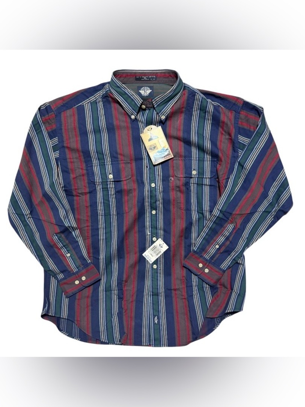 Dockers Men’s XL Striped Button Down Shirt 100% Cotton NWT Preppy